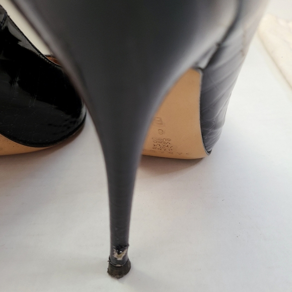 Casadei Patent Black Croc Heel - Picture 7 of 16